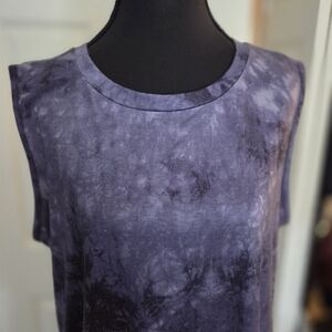 Sleeveless Tie-Dye Maxi Dress in Heathered Purple